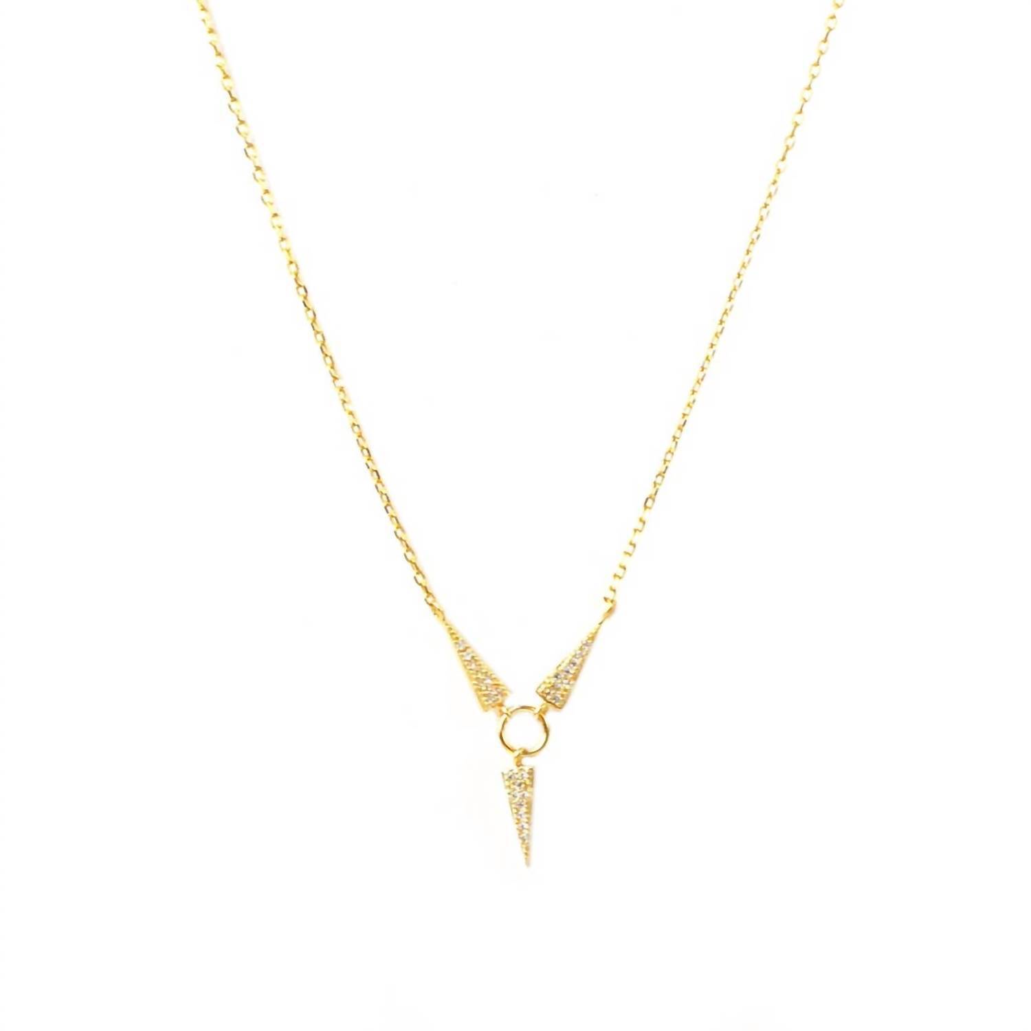 New Marlyn Schiff Women's Triple Triangle Necklace In Gold Plated